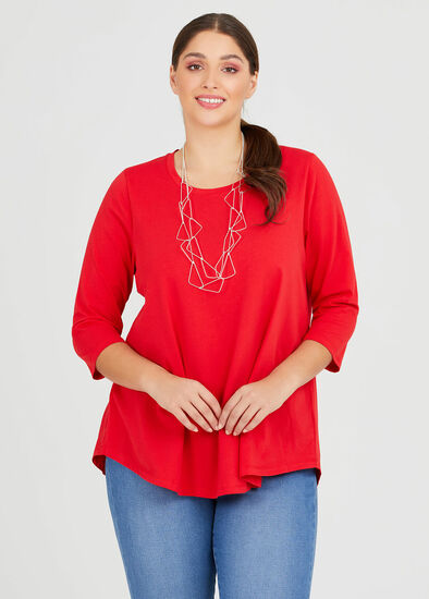 Plus Size Organic Crew Swing 3/4 Tee