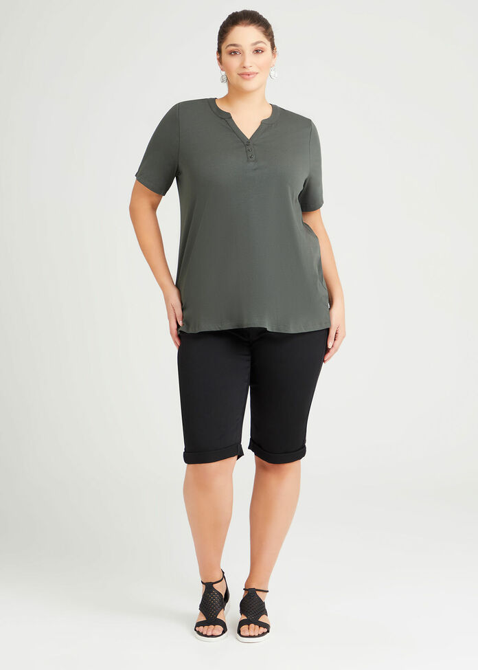 Organic Henley Neck T-shirt, , hi-res