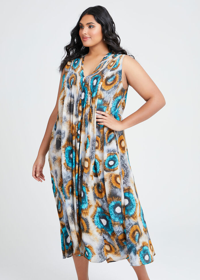 Natural Tie Dye Maxi Dress, , hi-res