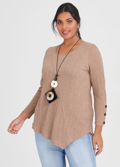 Plus Size Pleated Knit Top