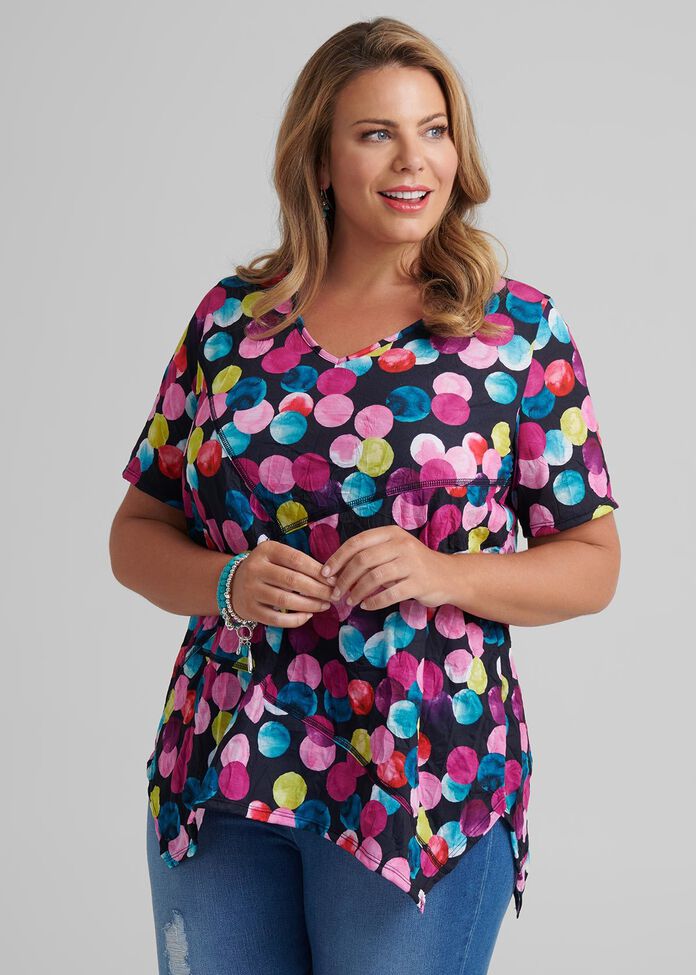 Multicoloured Spot Top, , hi-res