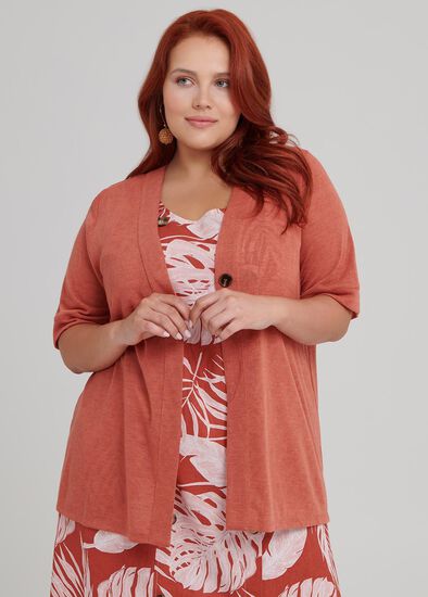 Plus Size Knit Short Cardigan