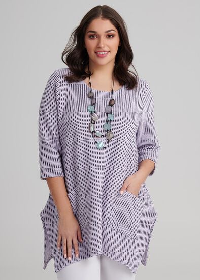 Plus Size Textured Tick Tunic