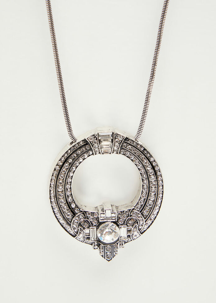 Silver Crystal Necklace, , hi-res