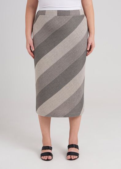 Plus Size Stripe Knit Skirt