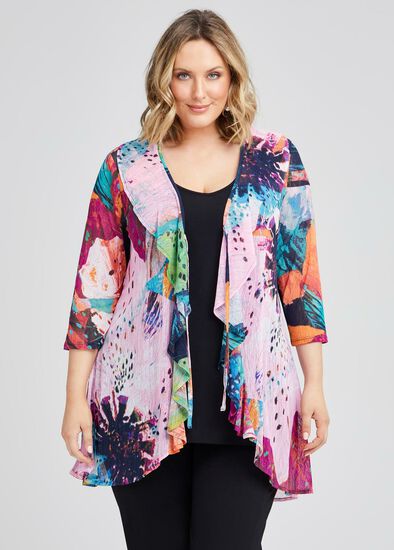 Plus Size Clairvoyance Ruffle Cardigan