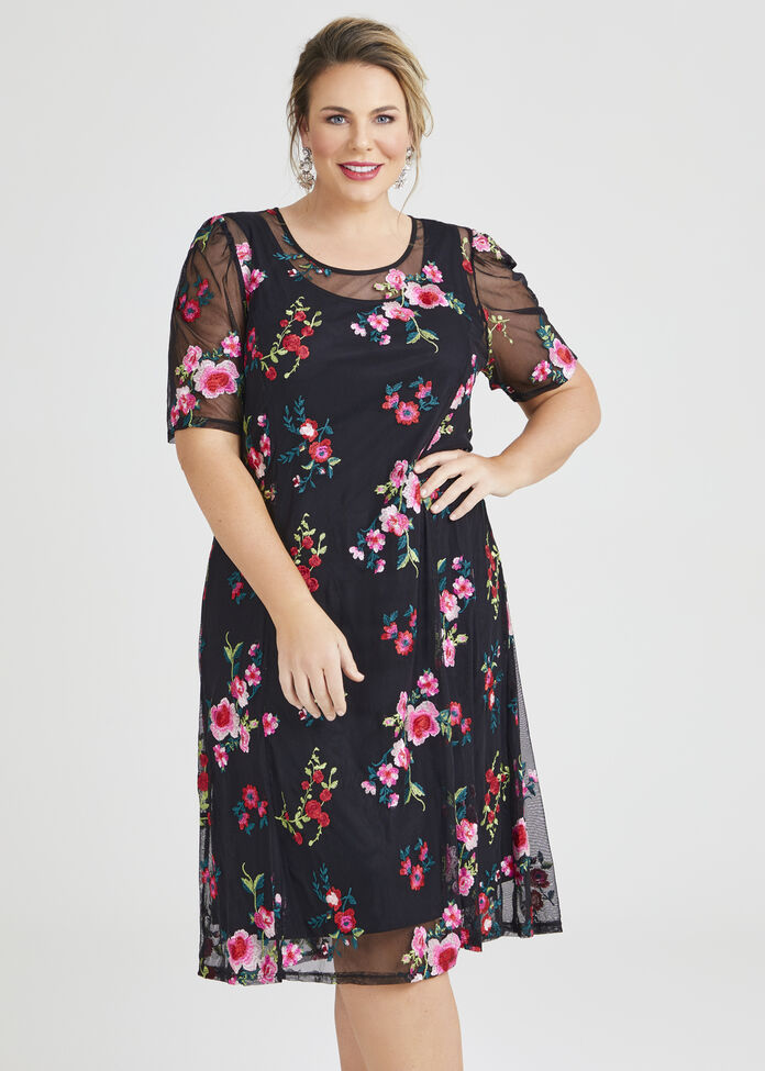 Kalah Embroidered Midi Dress, , hi-res