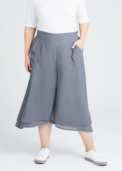 Plus Size Natural Layered Crop Pant