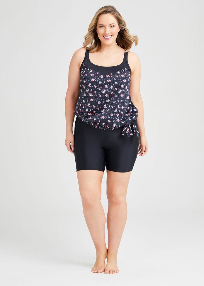 Ditsy Blouson Tankini, , hi-res