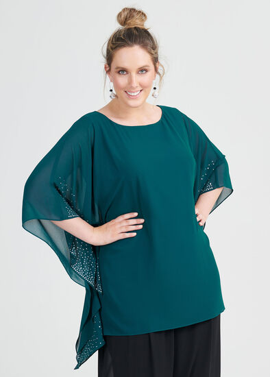 Plus Size Ali Beaded Georgette Top