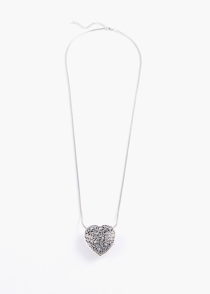 Graduated Heart Necklace, , hi-res