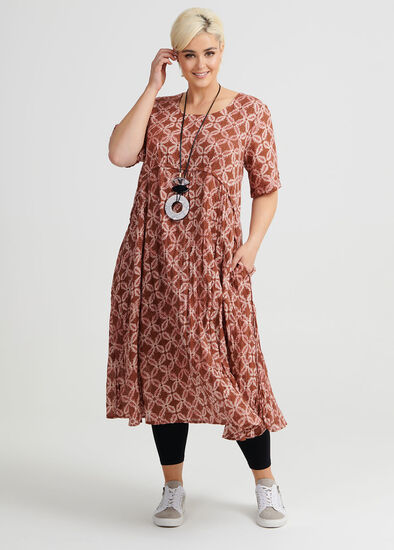 Plus Size Batik Cotton Dress