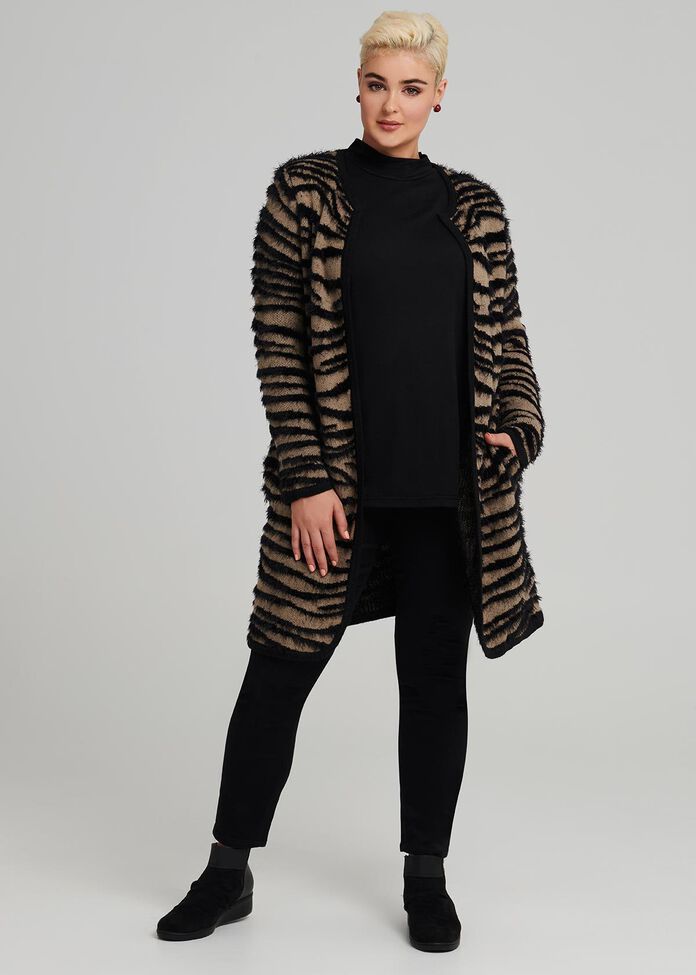 Zebra Luxe Cardi, , hi-res