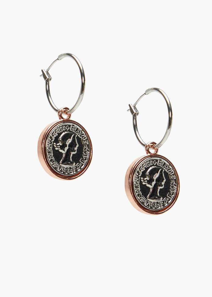 Reversible Coin Earrings, , hi-res