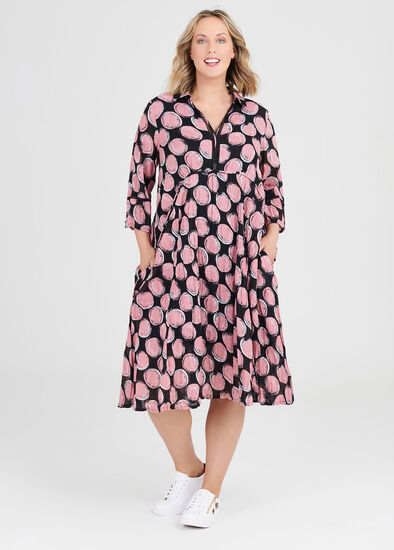 Plus Size Cotton Textures Spot Dress