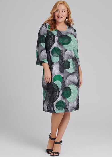 Plus Size Pattern Play Shift Dress