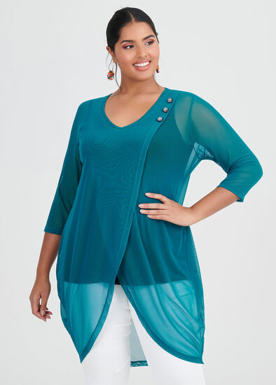 Plus Size Mesh Entice Top