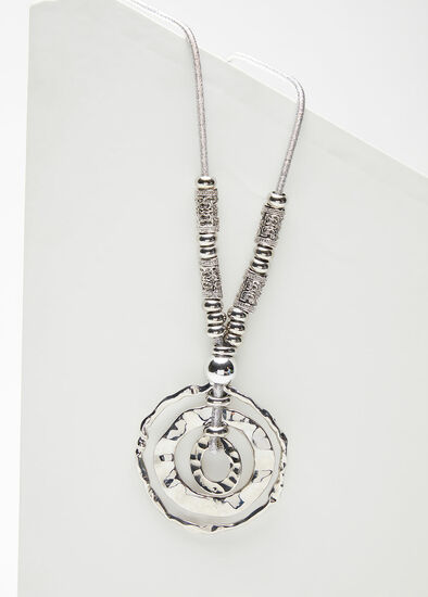 Silver Multi Ring Necklace