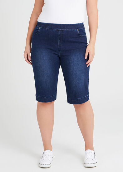 Plus Size Organic Denim Pull On Short