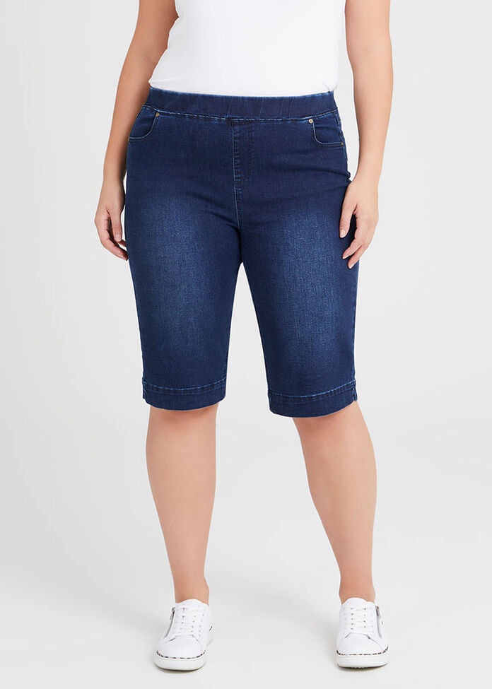 Organic Denim Pull On Short, , hi-res