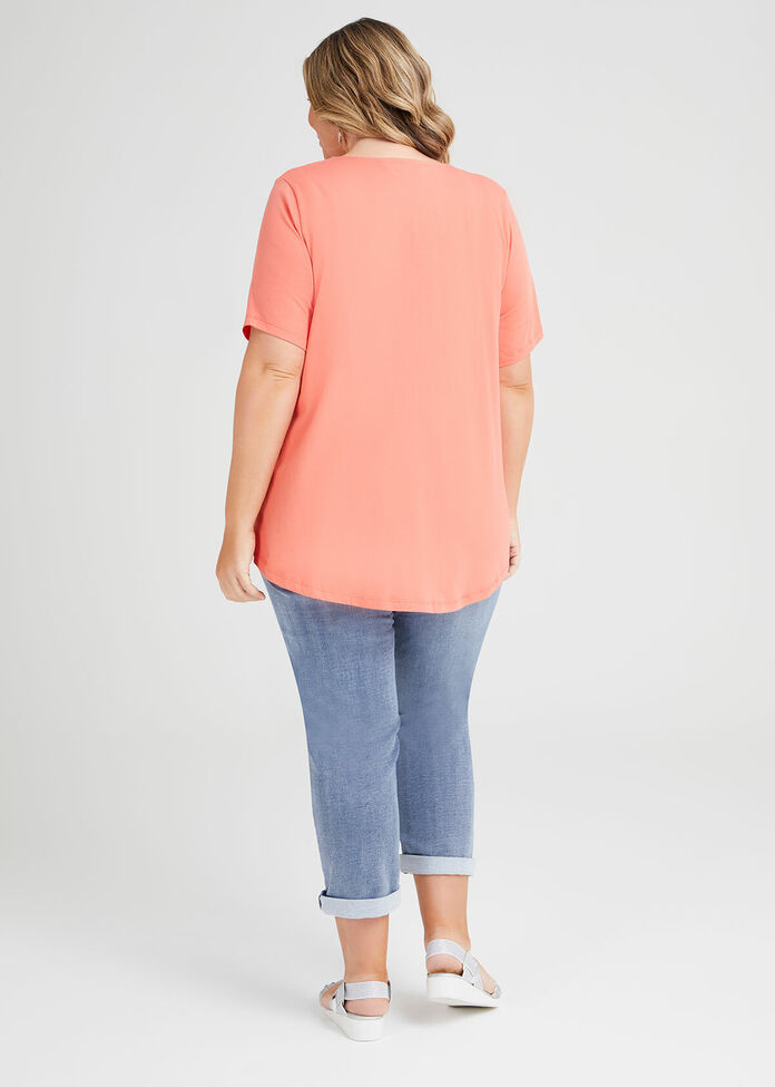 Organic V-neck Swing Basic Tee, , hi-res