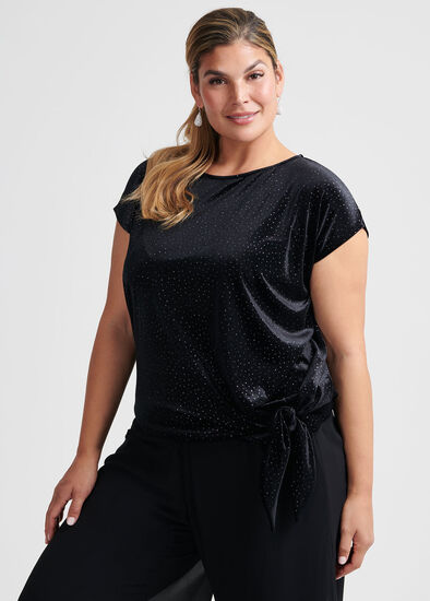 Plus Size Suzana Glitter Velvet Top