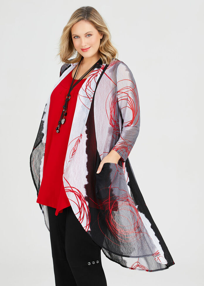 Sheer Curve Cardigan, , hi-res