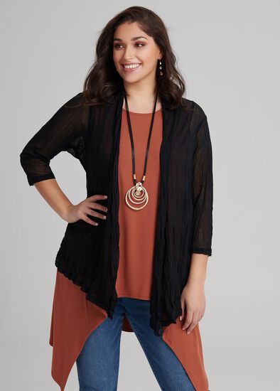 Plus Size Mesh Essential Cardi