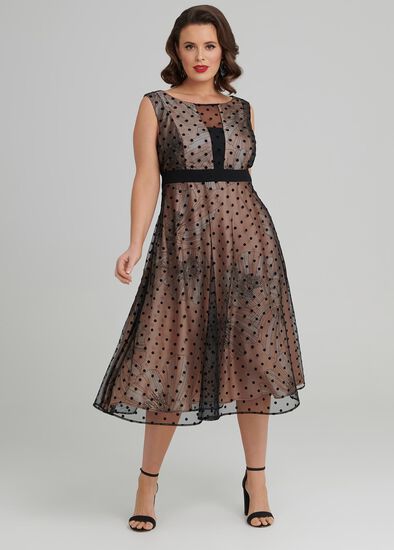 Plus Size Overlay Cocktail Dress