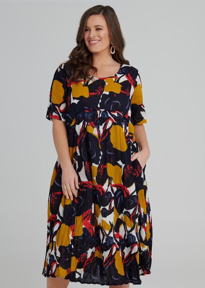 Abstract Floral Multi Dress, , hi-res