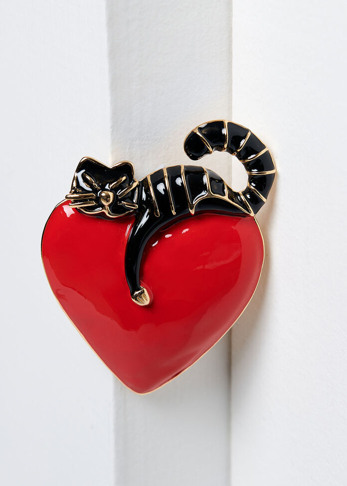 Love Cats Brooch, , hi-res