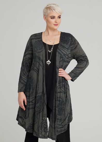 Plus Size Swirl Modal Drape Cardi