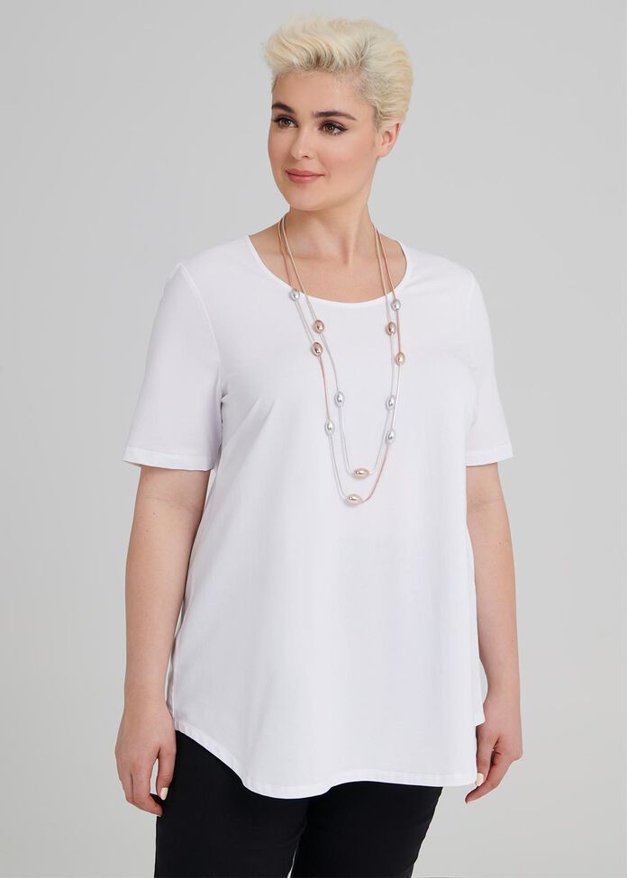 Cotton Base Short Sleeve Top, , hi-res