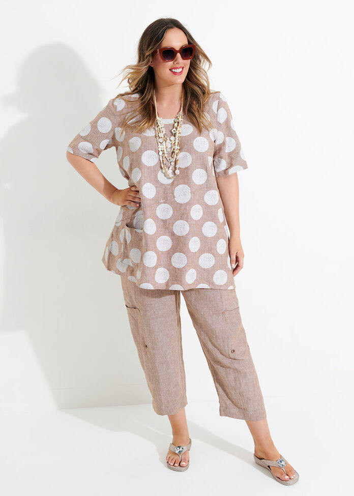 Linen Mahli Spot Tunic, , hi-res