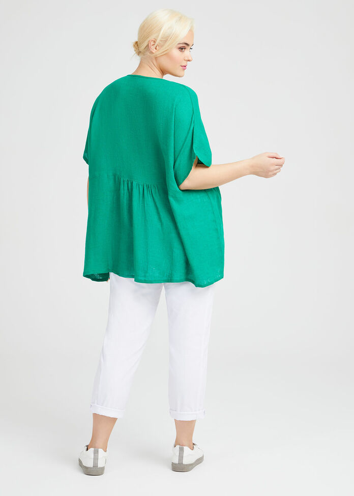 Linen Santos Top, , hi-res