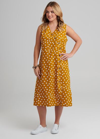 Plus Size Mila Spot Linen Dress