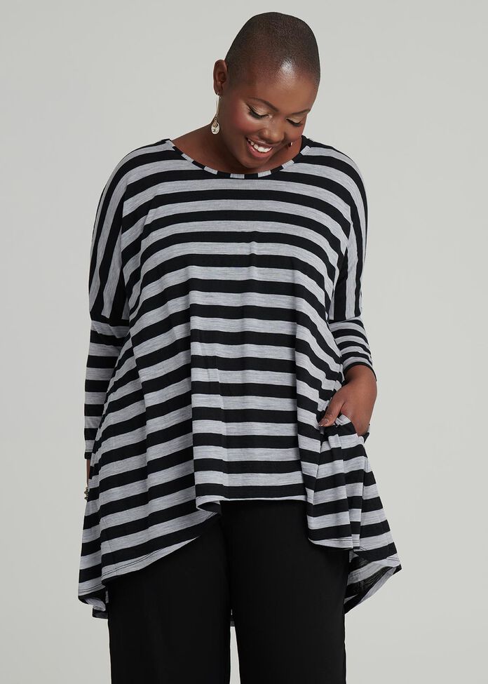 Cocoon Wool Stripe Top, , hi-res