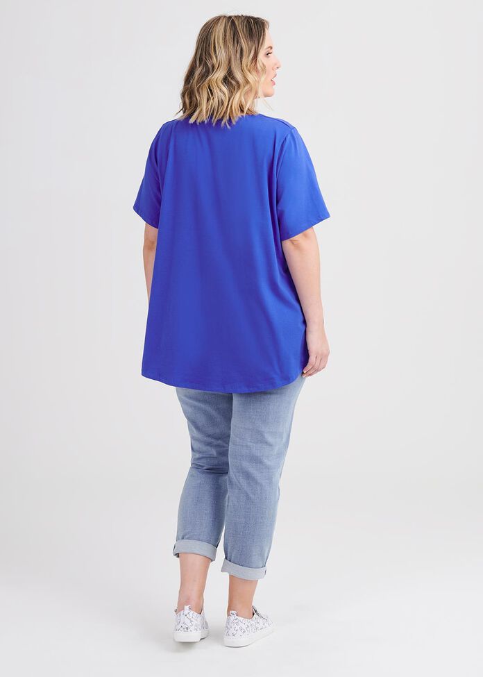 Organic V-neck Swing Basic Tee, , hi-res