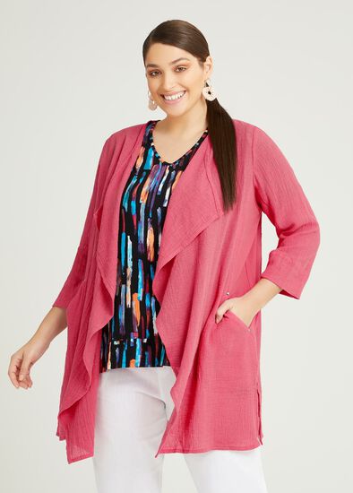 Plus Size Linen Gauze Essence Cardigan