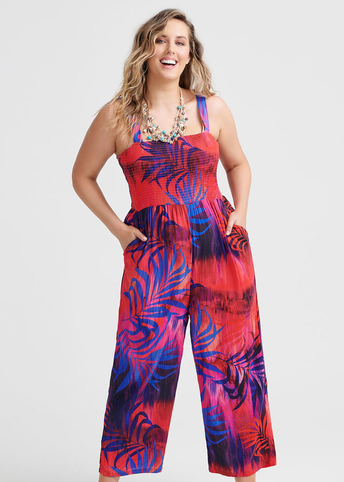 Natural Palms Jumpsuit, , hi-res