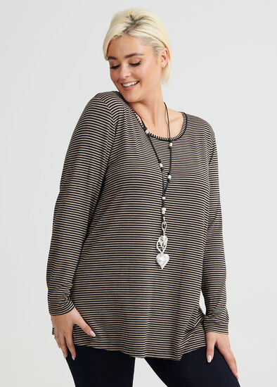 Plus Size Wool Bamboo Stripe Top