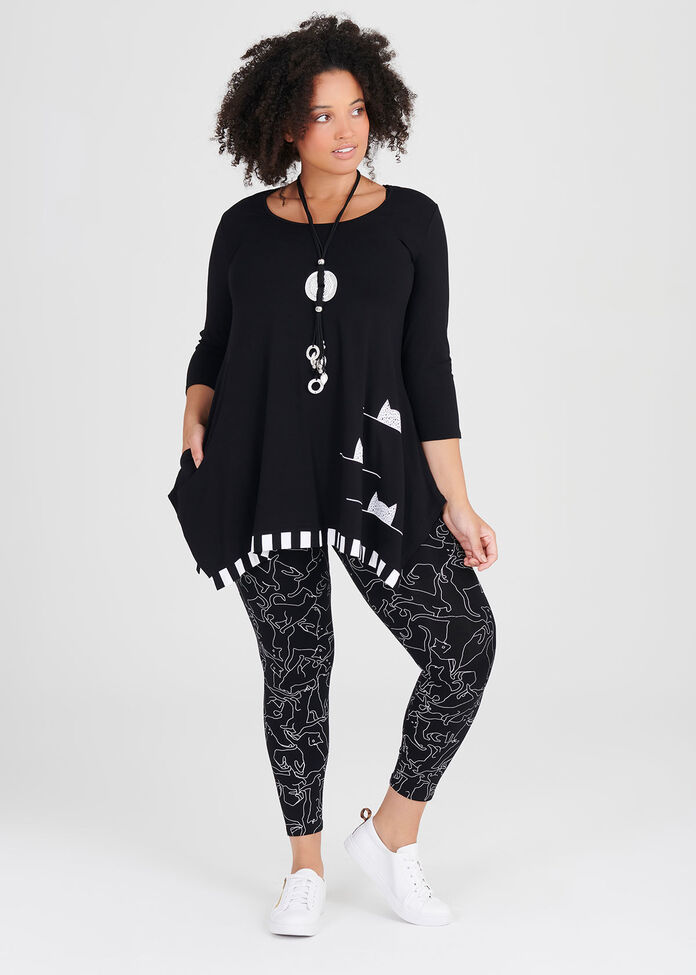 Natural Cat On The Line Tunic, , hi-res