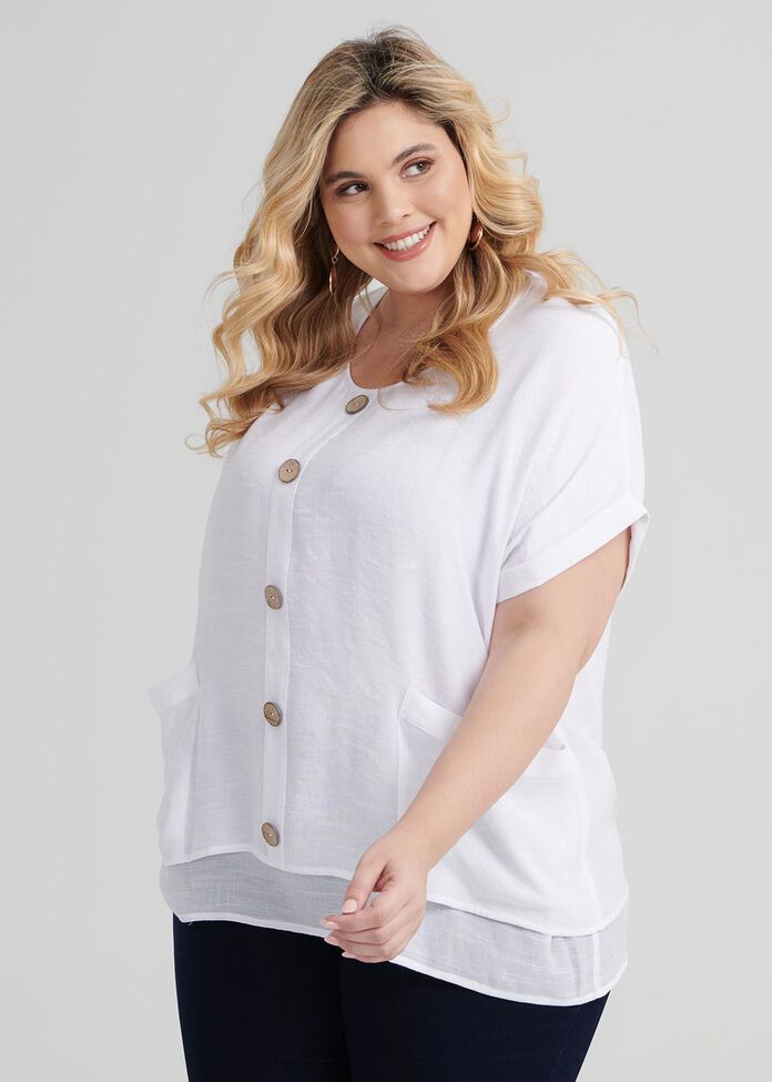 Buttons Relaxed Top, , hi-res