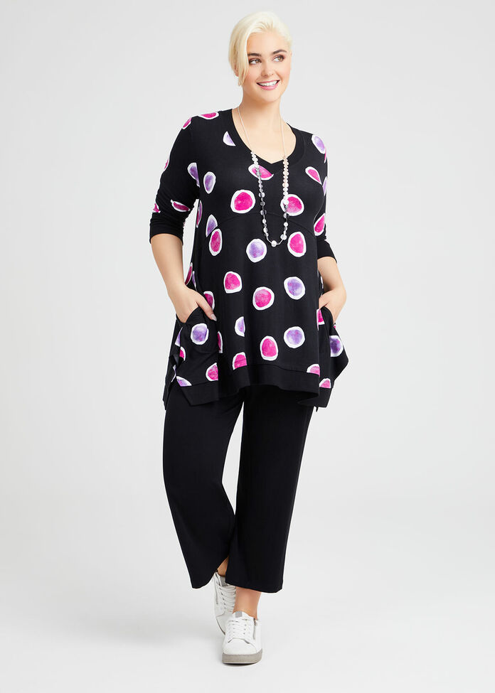 Bamboo Circles Vneck Tunic, , hi-res