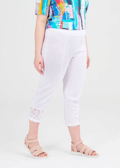 Plus Size No Frills Linen Crop Pant