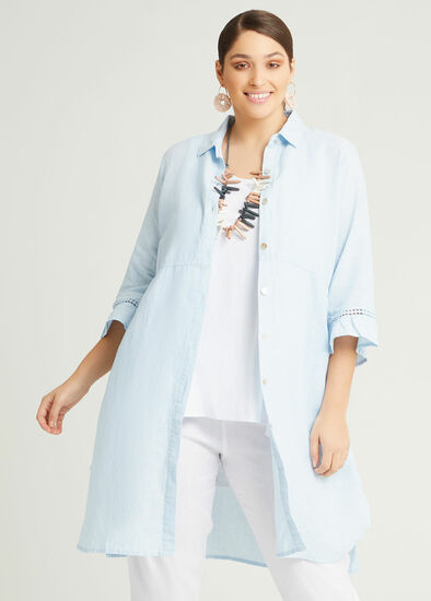 Plus Size Linen Ava Longline Shirt