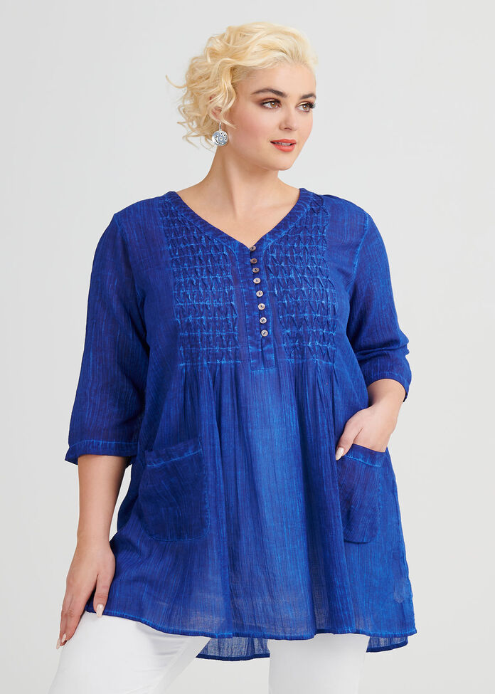 Cotton Pigment Tunic, , hi-res