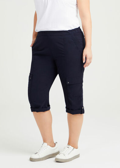 Plus Size Bon Voyage Cargo Crop Pant