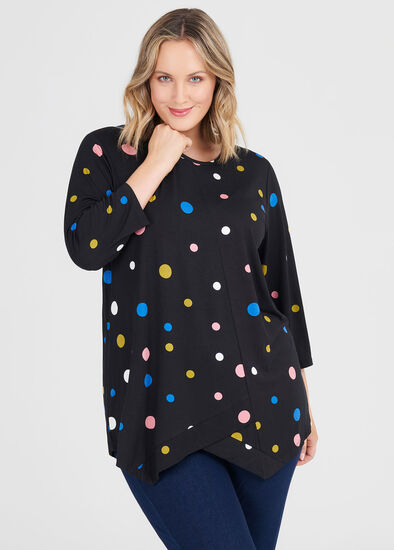 Plus Size Bamboo Angled Dots Top