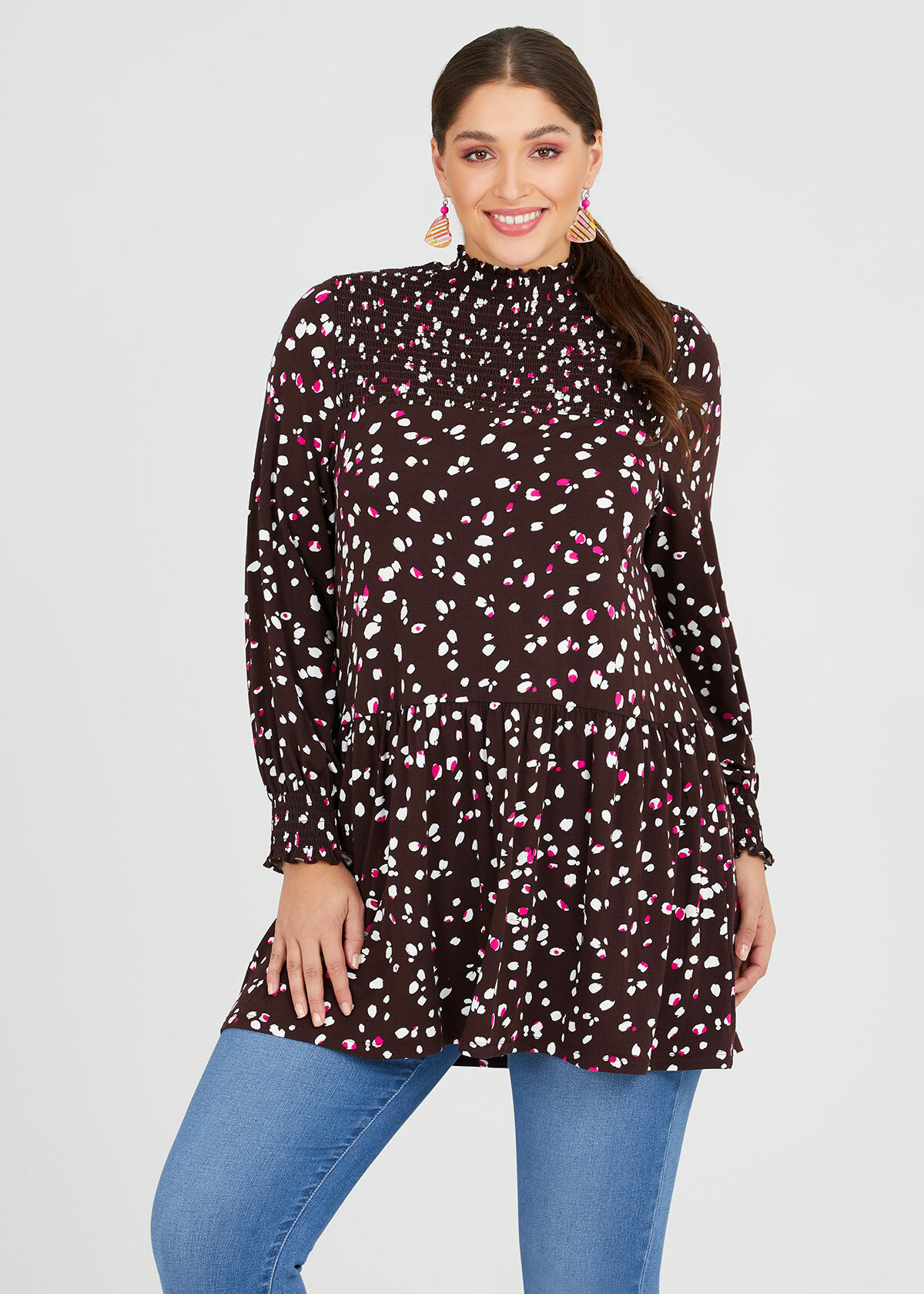Bamboo Shirred Neck Tunic